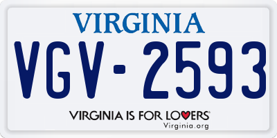 VA license plate VGV2593