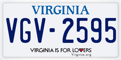 VA license plate VGV2595