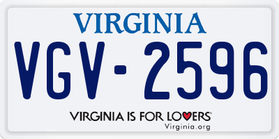 VA license plate VGV2596