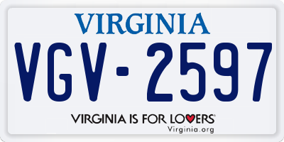 VA license plate VGV2597