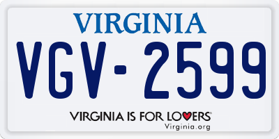 VA license plate VGV2599