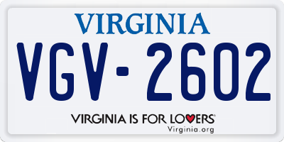 VA license plate VGV2602