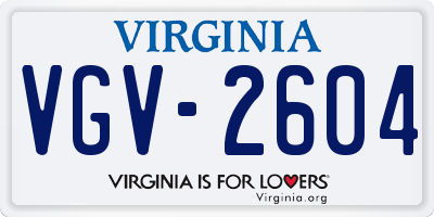 VA license plate VGV2604