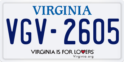VA license plate VGV2605