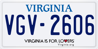 VA license plate VGV2606
