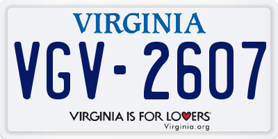 VA license plate VGV2607