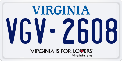 VA license plate VGV2608