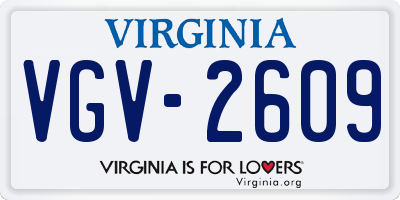 VA license plate VGV2609