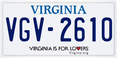 VA license plate VGV2610