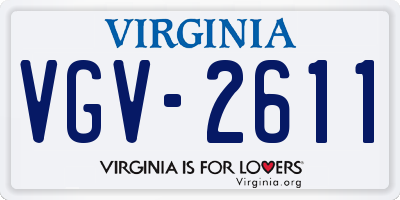 VA license plate VGV2611