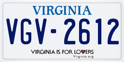 VA license plate VGV2612