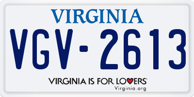 VA license plate VGV2613