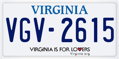 VA license plate VGV2615