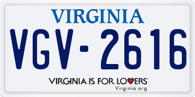 VA license plate VGV2616