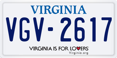 VA license plate VGV2617