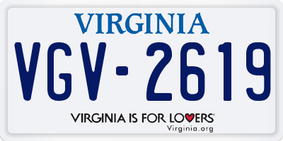 VA license plate VGV2619