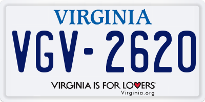 VA license plate VGV2620