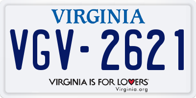 VA license plate VGV2621
