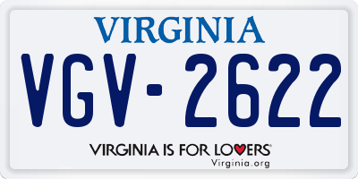 VA license plate VGV2622
