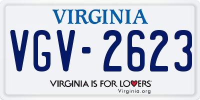 VA license plate VGV2623