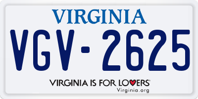 VA license plate VGV2625