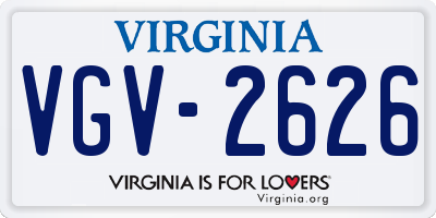 VA license plate VGV2626