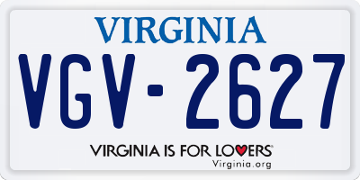 VA license plate VGV2627