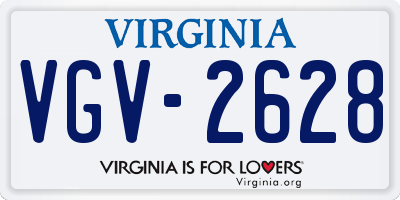 VA license plate VGV2628