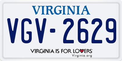 VA license plate VGV2629