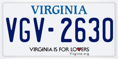 VA license plate VGV2630