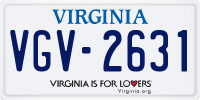 VA license plate VGV2631
