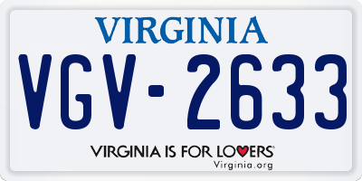 VA license plate VGV2633
