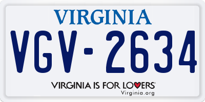 VA license plate VGV2634