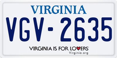VA license plate VGV2635