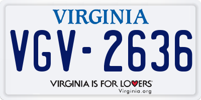 VA license plate VGV2636