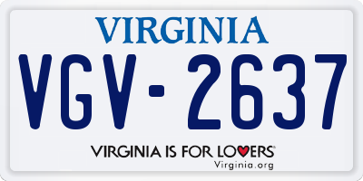 VA license plate VGV2637