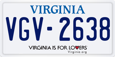VA license plate VGV2638