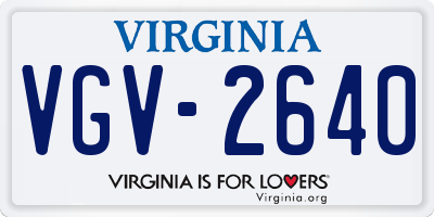 VA license plate VGV2640