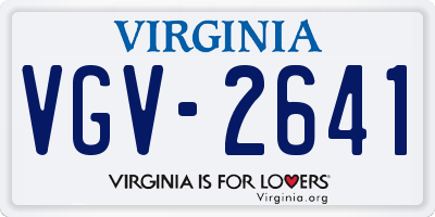 VA license plate VGV2641