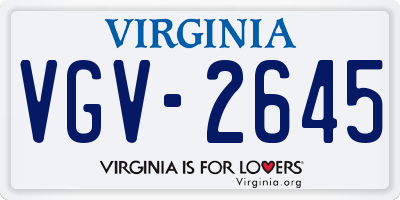 VA license plate VGV2645