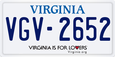 VA license plate VGV2652