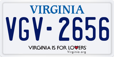 VA license plate VGV2656
