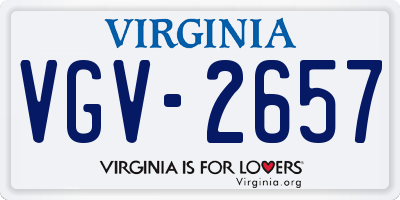VA license plate VGV2657
