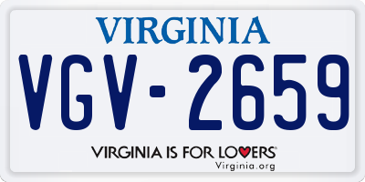 VA license plate VGV2659