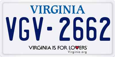 VA license plate VGV2662