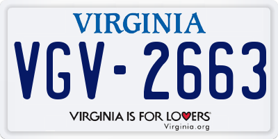 VA license plate VGV2663