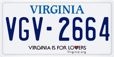 VA license plate VGV2664