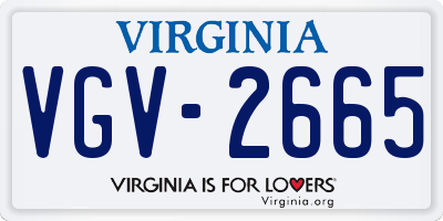 VA license plate VGV2665