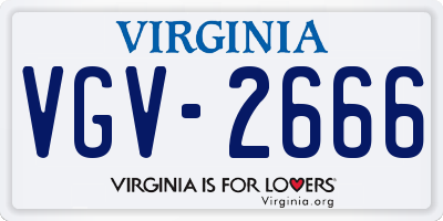 VA license plate VGV2666