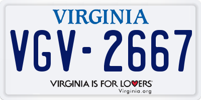 VA license plate VGV2667